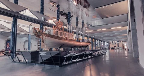 Napoleon's imperial barge in Brest, France - Hyperlapse - 4K Stock Footage