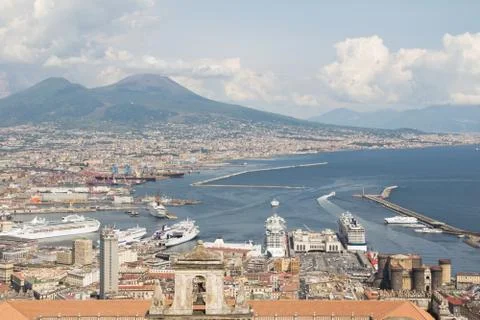 Napoli bird view Stock Photos