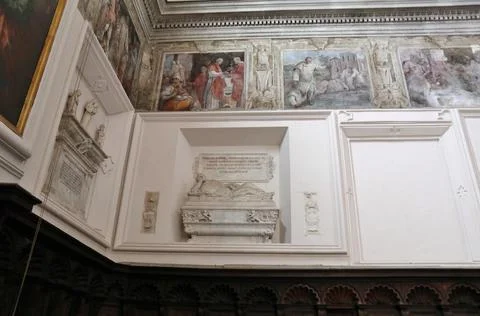 Napoli - Ciclo di affreschi di Simone Papa nell'abside di Sant'Anna Stock Photos