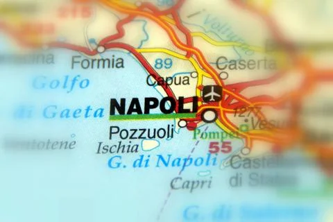 Napoli on a map Stock Photos