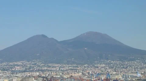 Napoli with Volcano Vesuv Stock-Footage 11242485