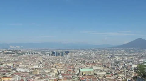 Napoli with Volcano Vesuv Stock-Footage 11242494