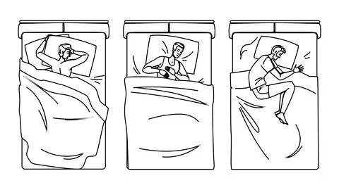 Napping man sleep poses vector Stock Illustration