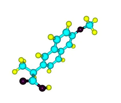 Naproxen molecule isolated on white Stock Illustration