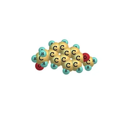 Naproxen molecule isolated on white Stock Illustration