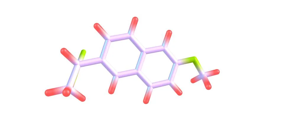 Naproxen structure isolated on white background Stock Illustration
