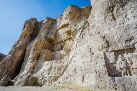 Naqsh-e Rustam necropolis by Perseopolis in Iran Stock Photos
