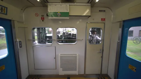 Nara, Japan - 09/17/2017: From the window of a train in Fujikawaguchiko, Stock Footage 266371786