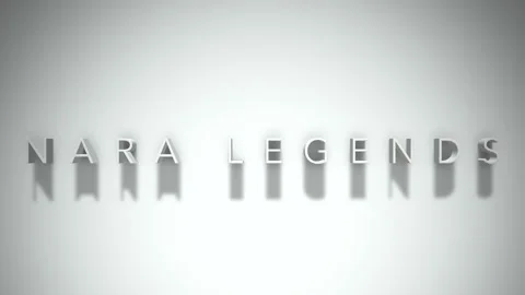 Nara legends 3D title animation white text on a white background Stock Footage 299645306