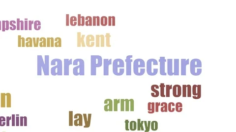 Nara Prefecture Tag Cloud Animated On White Background Stock-Footage 103093855