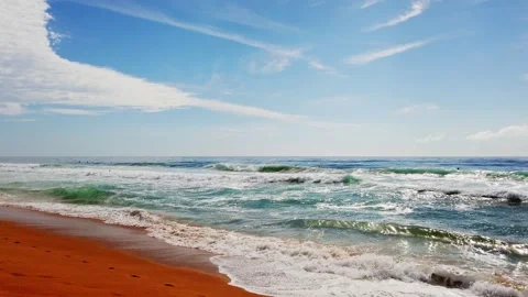 Narabeen Beach - Riding beyond the waves - 4K60F Stock Footage 244383928