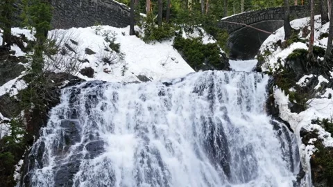 Narada Falls in Winter, Mount Rainier National Park, Washington State, USA Video stock 332143864
