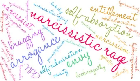 Narcissistic Rage Word Cloud 스톡 일러스트