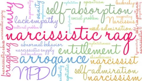 Narcissistic Rage Word Cloud 스톡 일러스트