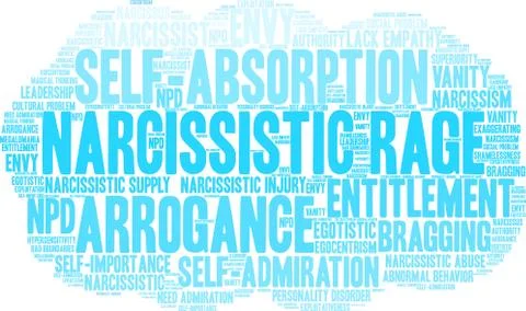 Narcissistic Rage Word Cloud 스톡 일러스트