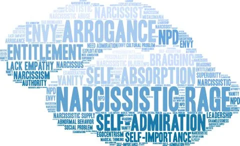 Narcissistic Rage Word Cloud 스톡 일러스트
