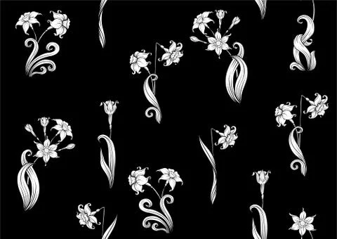 Narcissus. Seamless pattern, background. Stock Illustration