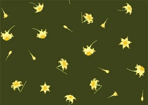 Narcissus. Seamless pattern, background. Stock Illustration