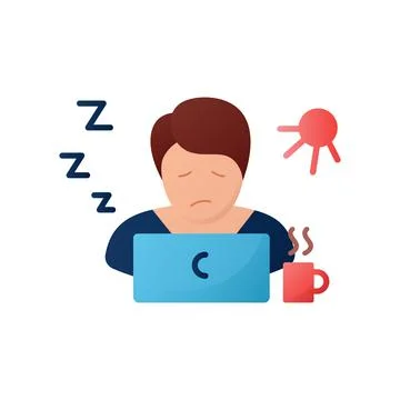 Narcolepsy flat icon Stock Illustration