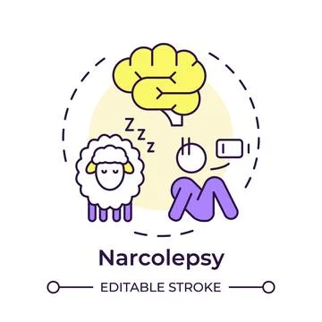 Narcolepsy multi color concept icon Stock Illustration