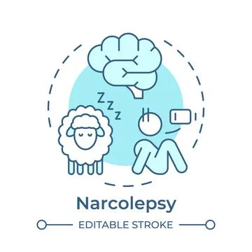 Narcolepsy soft blue concept icon Stock Illustration
