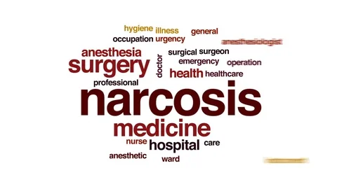 Narcosis animated word cloud, text design animation. Stock Footage