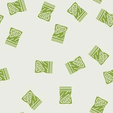Narcotic cannabis glyph seamless pattern Stock Illustration