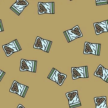 Narcotic cannabis vector seamless pattern Stock Illustration