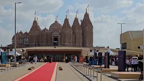 Narendra Modi opens Abu Dhabi's first Hindu temple, ABU DHABI, AE - 14 Feb 2024 Stock Footage 264638574