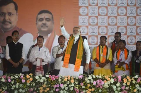 Narendra Modi Rally Siliguri India Stock Photos