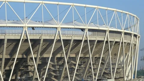 Narendra Modi Stadium from an External Perspective Stock Footage 220117082