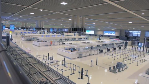 NARITA, JAPAN – 06/15/2020: Empty Narita Airport Terminal 2 During Covid 19 Stock Footage
