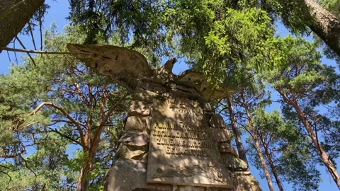Naroch, Belarus - 3 August 2022: War memorial in remembrance of German soldiers Stock Footage 210131593