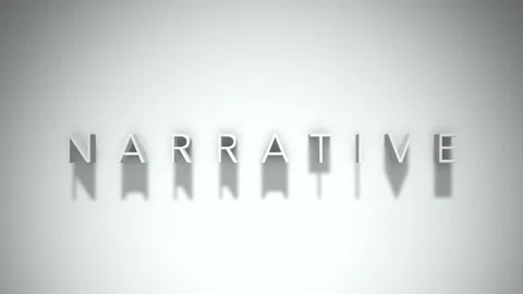 Narrative 3D title animation with shadows on a white background Stock Footage 296513691