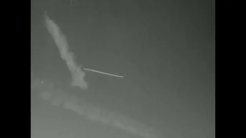 A narrator explains how propeller powered planes write letters in the sky Stock Footage 92932013