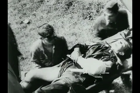 Narrator explains the importance of every sacrifice made by US soldiers - 1943 Stock Footage 93110897