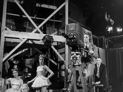 Narrator explains the television programme broadcasting procedure - 1949 Stock Footage 93690346