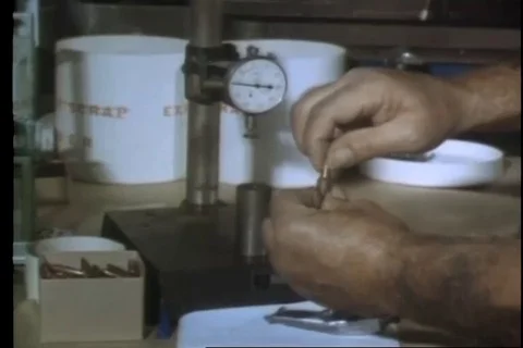 Narrator talks about the benefits of a solid fuel rocket - 1966 Video stock 94255399