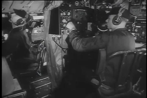 Narrator talks about complex system and fuel capacity of B-36 aircraft - 1956 Stock Footage 99085804