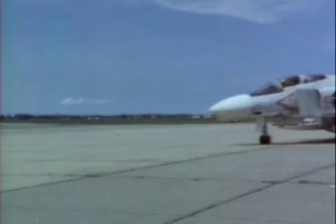 Narrator talks about the features of McDonnell Douglas F-4 Phantom II - 1968 스톡 동영상 103604173