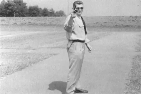 Narrator talks about the right position to shoot with revolver - 1960 Stock Footage 106067904