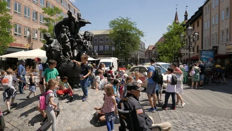Narrenschiffbrunnen, Nuremberg Stock Footage 111459685