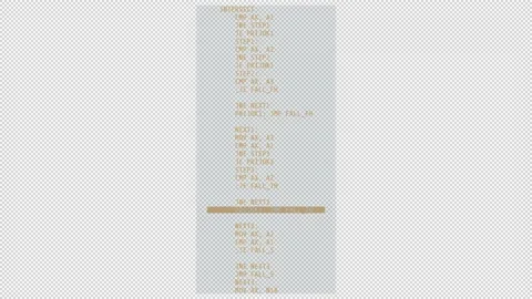 Narrow animated block with scrolling abstract code. Stock Footage 160316057