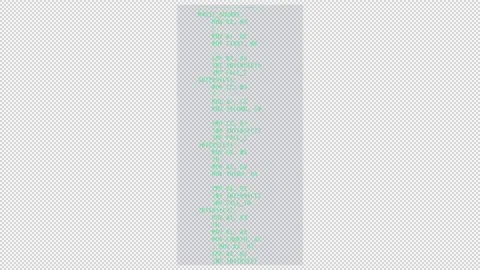 Narrow animated block with scrolling abstract code. Stock Footage 232829707