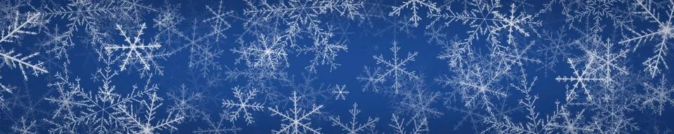 Narrow background with snowflakes Illustrazione stock