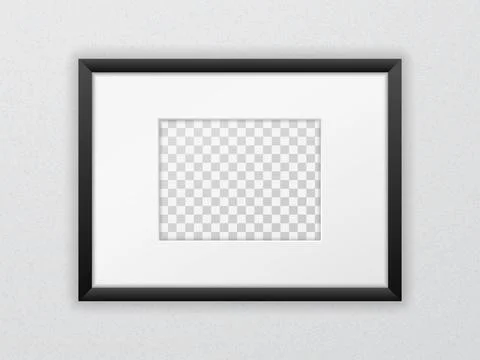 Narrow black frame hanging on the wall Illustrazione stock