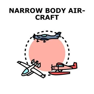 Narrow body aircraft concept vector illustration Stock Illustration
