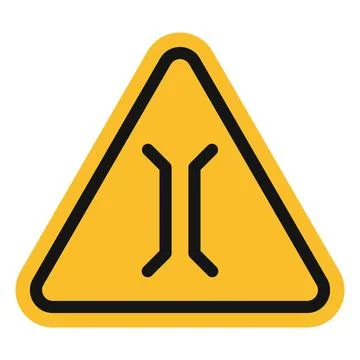 Narrow bridge ahead icon mark in filled style Stock Illustration