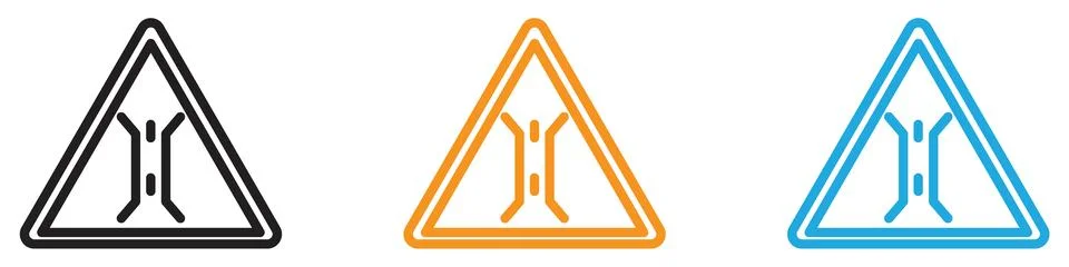 Narrow bridge ahead icon vector logo set collection for web app ui Illustrazione stock