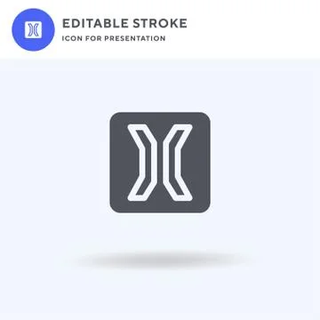 Narrow Bridge icon vector, filled flat sign, solid pictogram isolated on whit Illustrazione stock